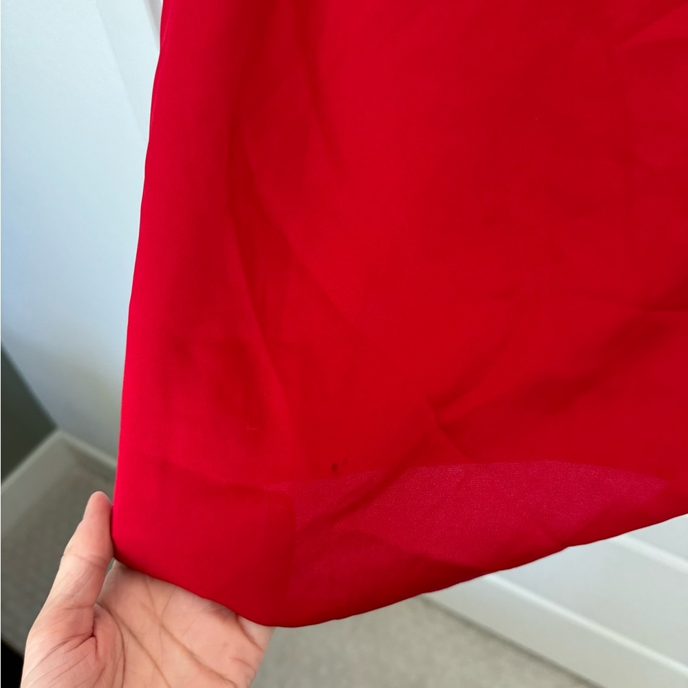 Women's Milly V-Neck Butterfly Silk Dress Size 8 Red - Picture 6 of 6